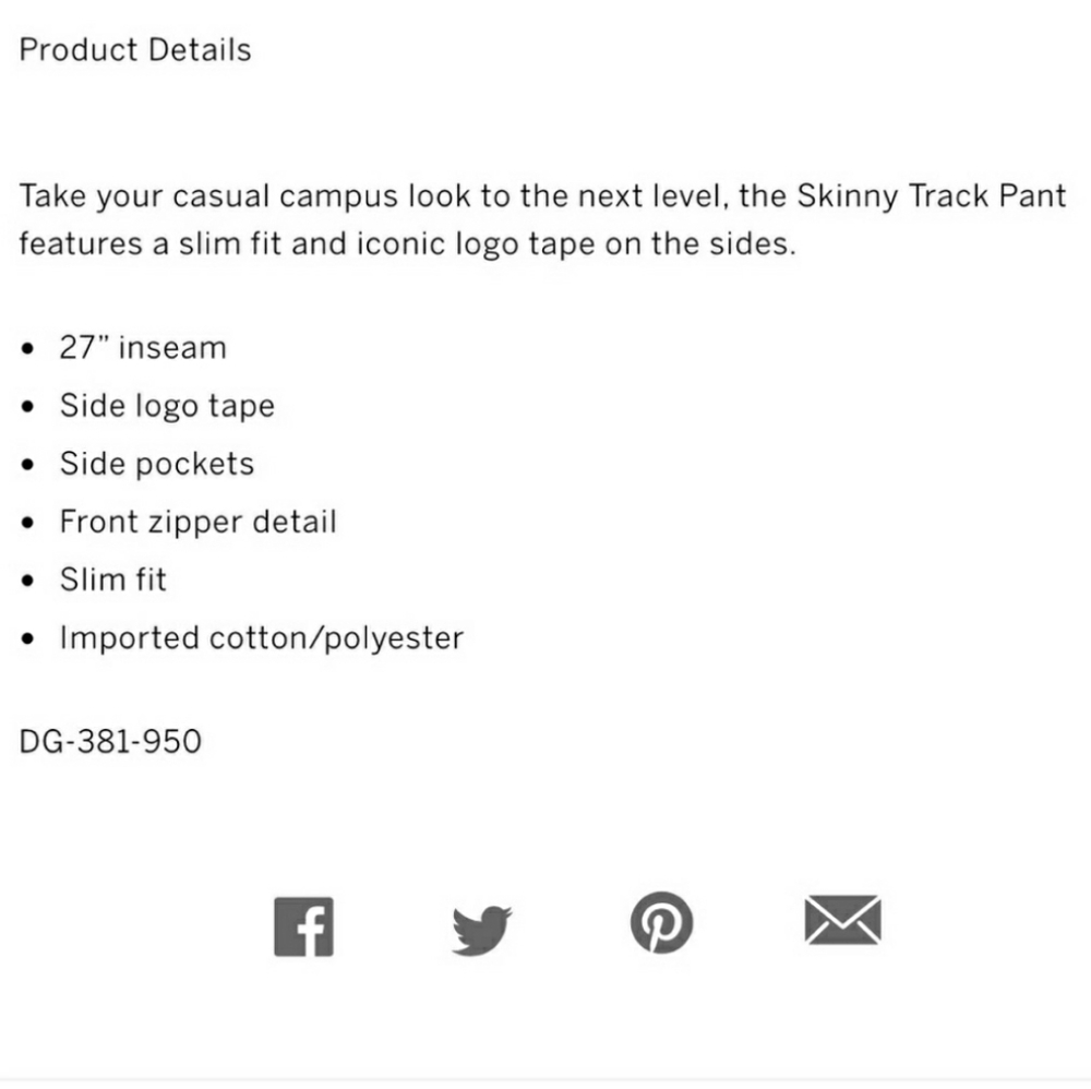 Victoria secret pink skinny track pant - Picture 2 of 2